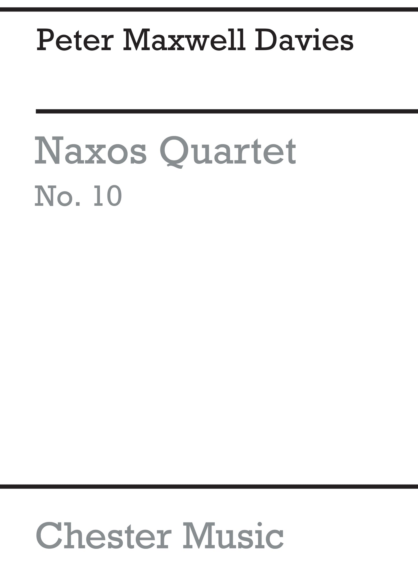 Naxos Quartet No.10 (Miniature Score) de Peter Maxwell Davies, Partition pour quatuor à cordes