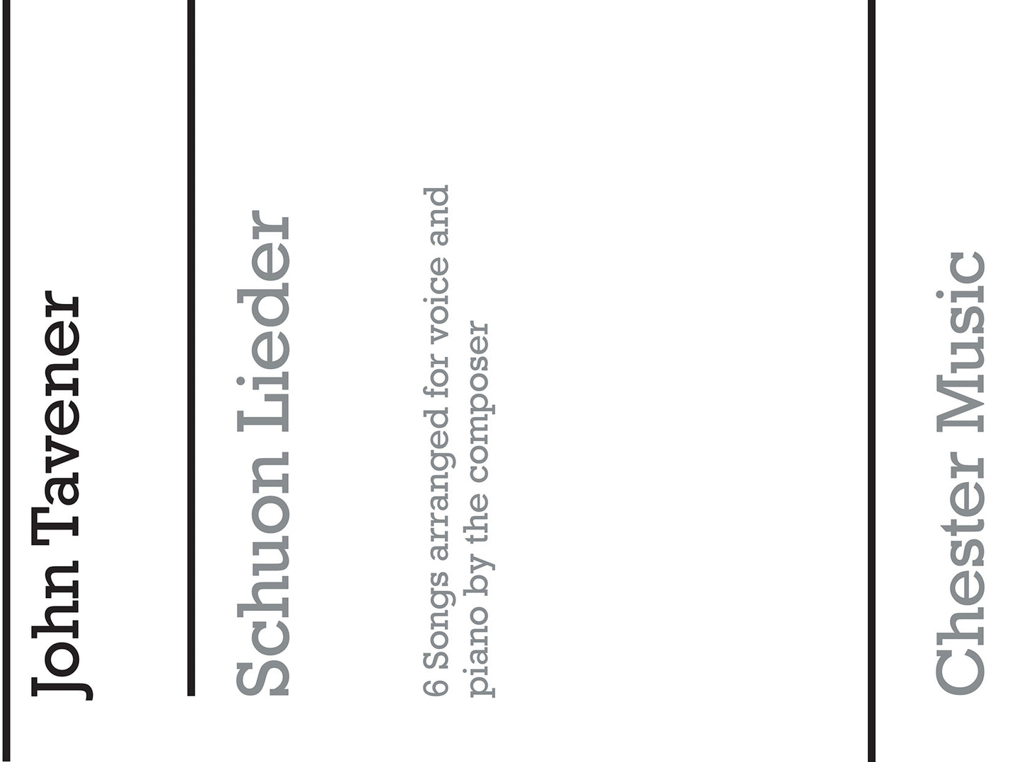 Schuon Lieder de John Tavener, Réduction pour piano pour voix et Piano