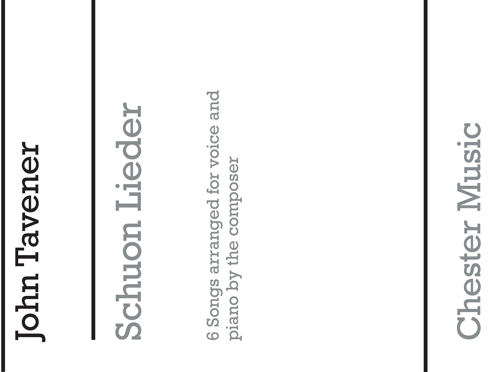 Schuon Lieder de John Tavener, Réduction pour piano pour voix et Piano