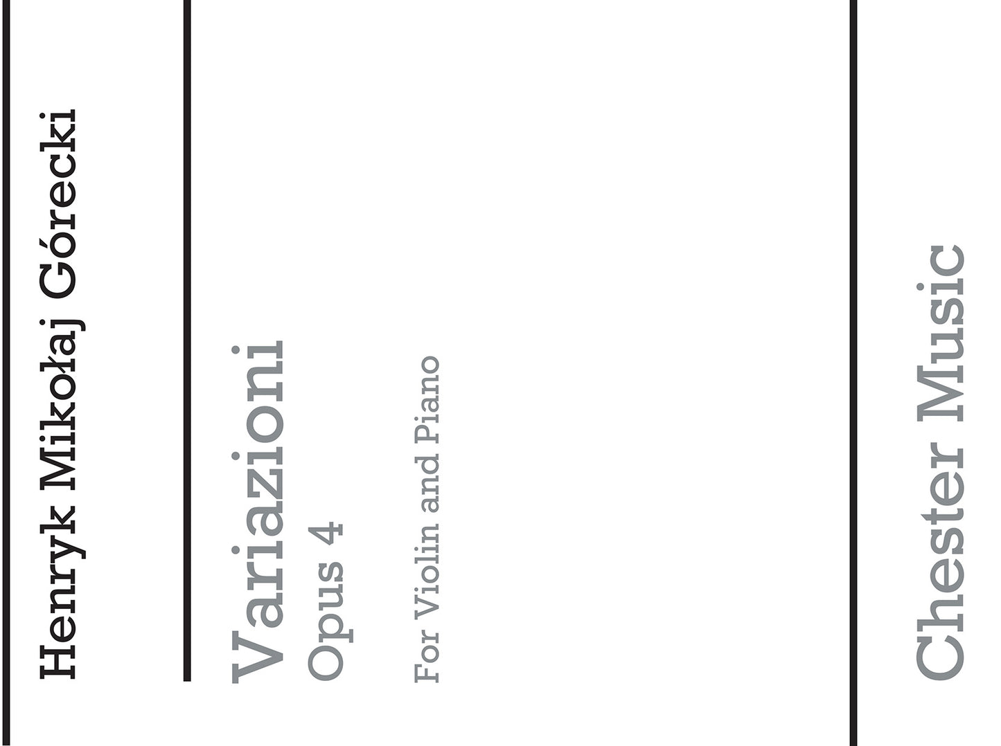 Variazioni Op.4 de Henryk Mikolaj Górecki, Livre pour violon et Piano
