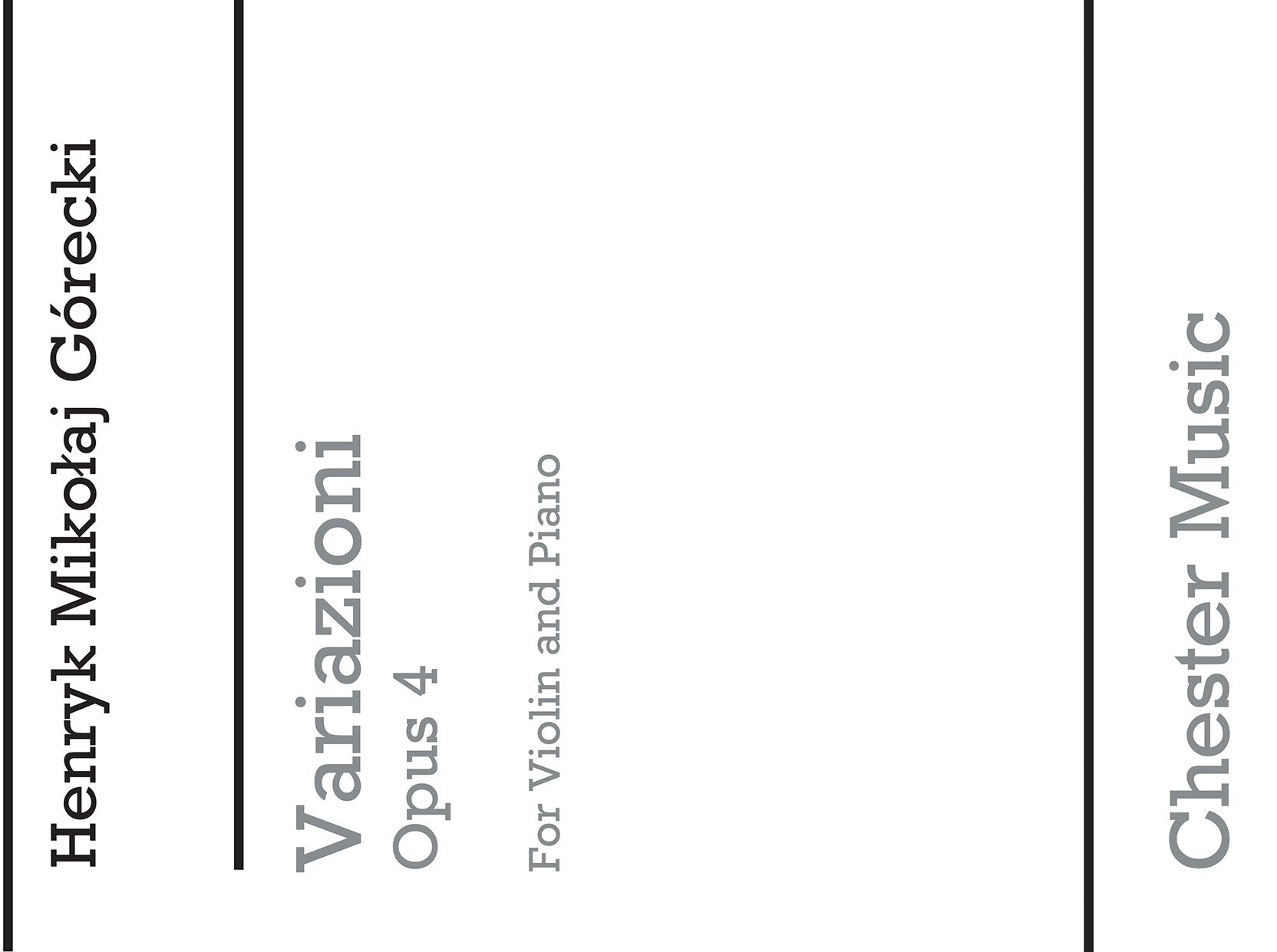 Variazioni Op.4 de Henryk Mikolaj Górecki, Livre pour violon et Piano