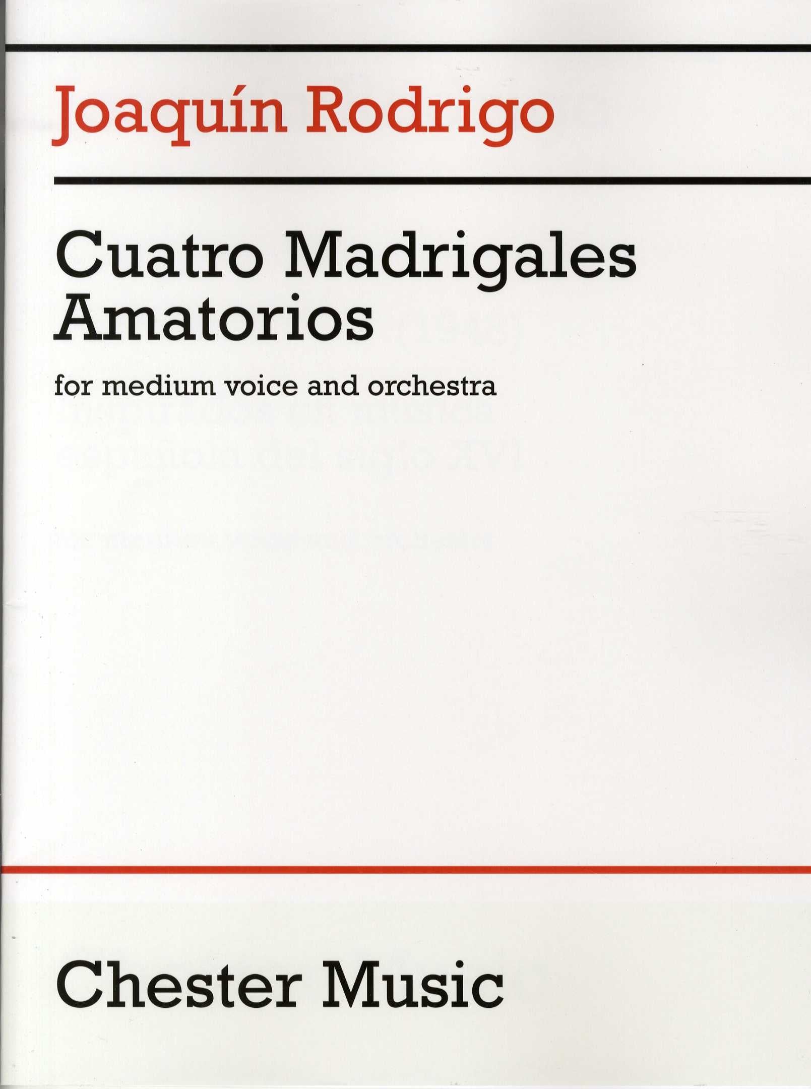 Cuatro Madrigales Amatorios de Joaquín Rodrigo, Livre pour voix moyenne