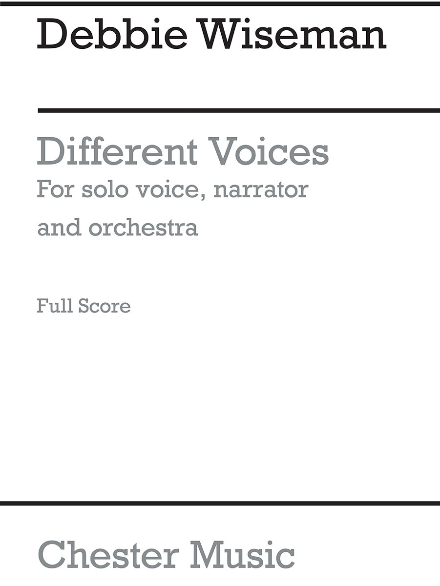 Different Voices de Debbie Wiseman, Livre pour soprano et Narration et Orchestre