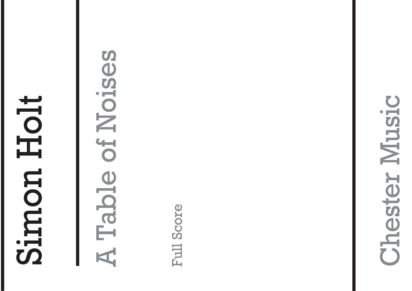 A Table Of Noises (Full Score) de Simon Holt, Partition pour orchestre