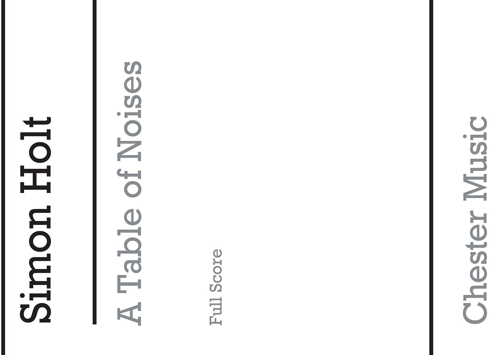 A Table Of Noises (Full Score) de Simon Holt, Partition pour orchestre