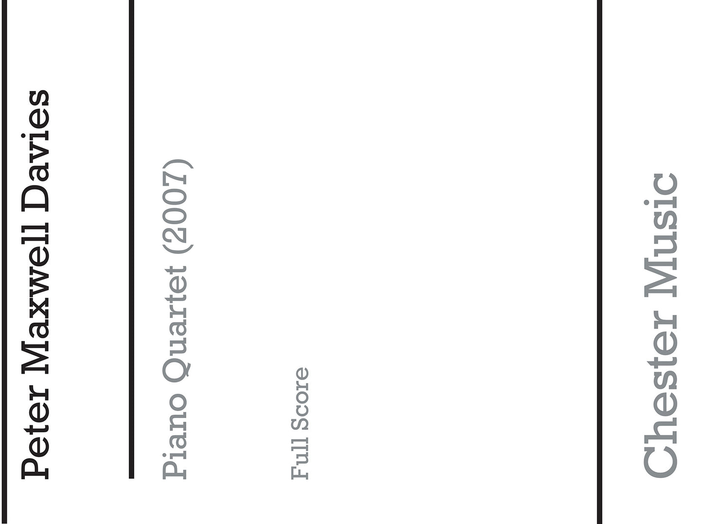 Piano Quartet de Peter Maxwell Davies, Partition pour piano solo et Alto et Violoncelle et Violon