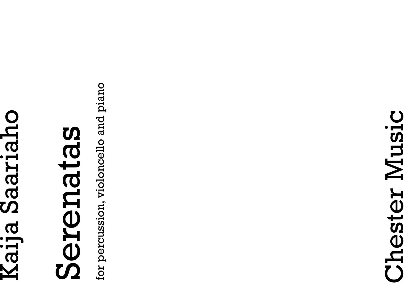Serenatas de Kaija Saariaho, Partition + parties pour violoncelle et Piano et Percussion