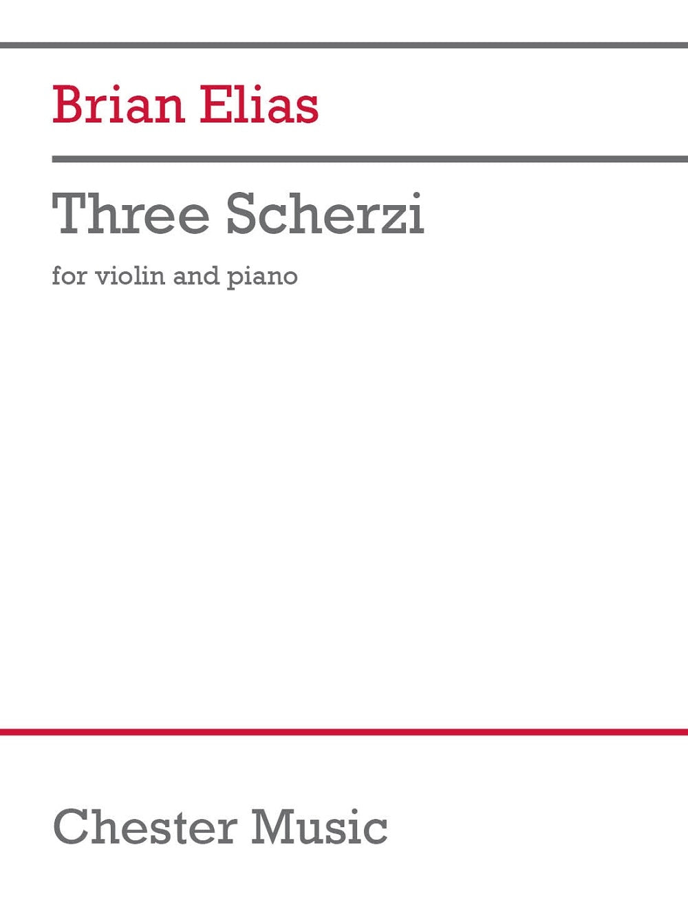 Three Scherzi de Brian Elias, Livre + partie(s) séparée(s) pour violon et Piano