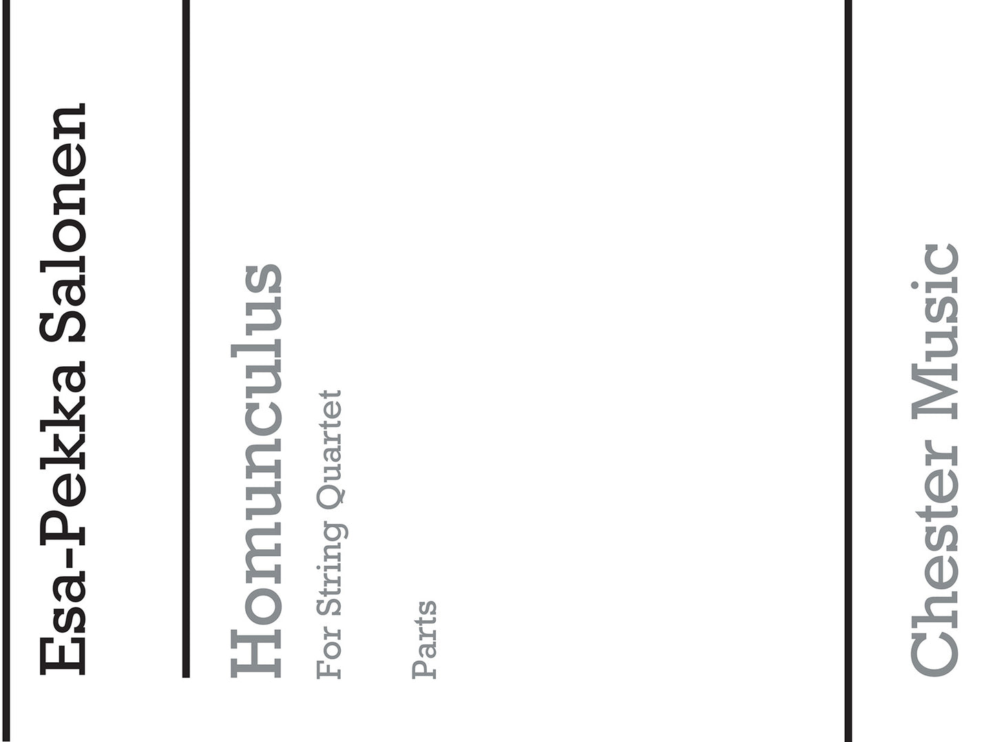 Homunculus de Esa-Pekka Salonen, Livre pour quatuor à cordes