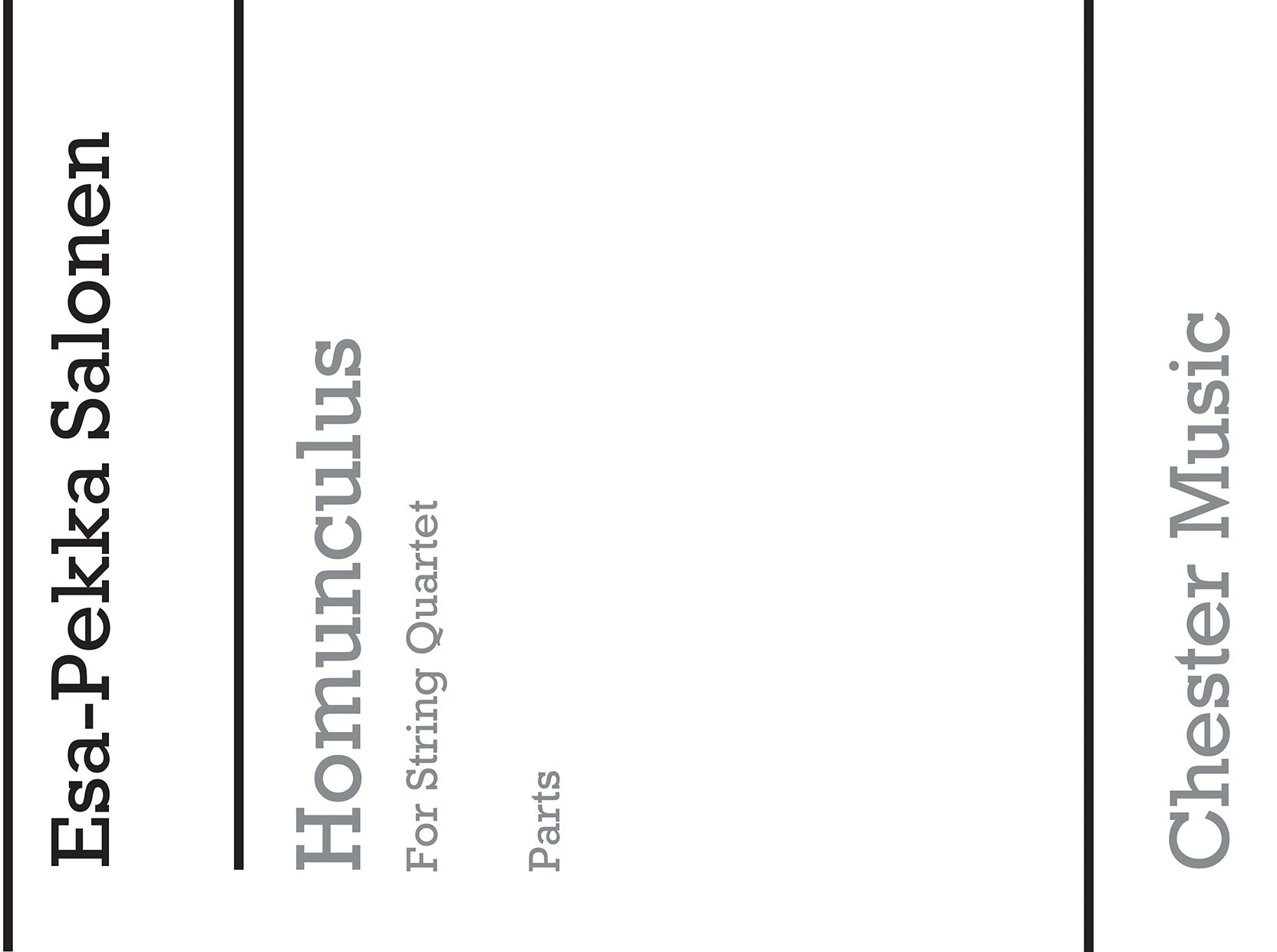 Homunculus de Esa-Pekka Salonen, Livre pour quatuor à cordes
