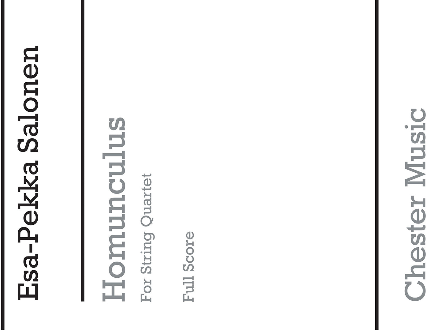 Homunculus de Esa-Pekka Salonen, Livre pour quatuor à cordes