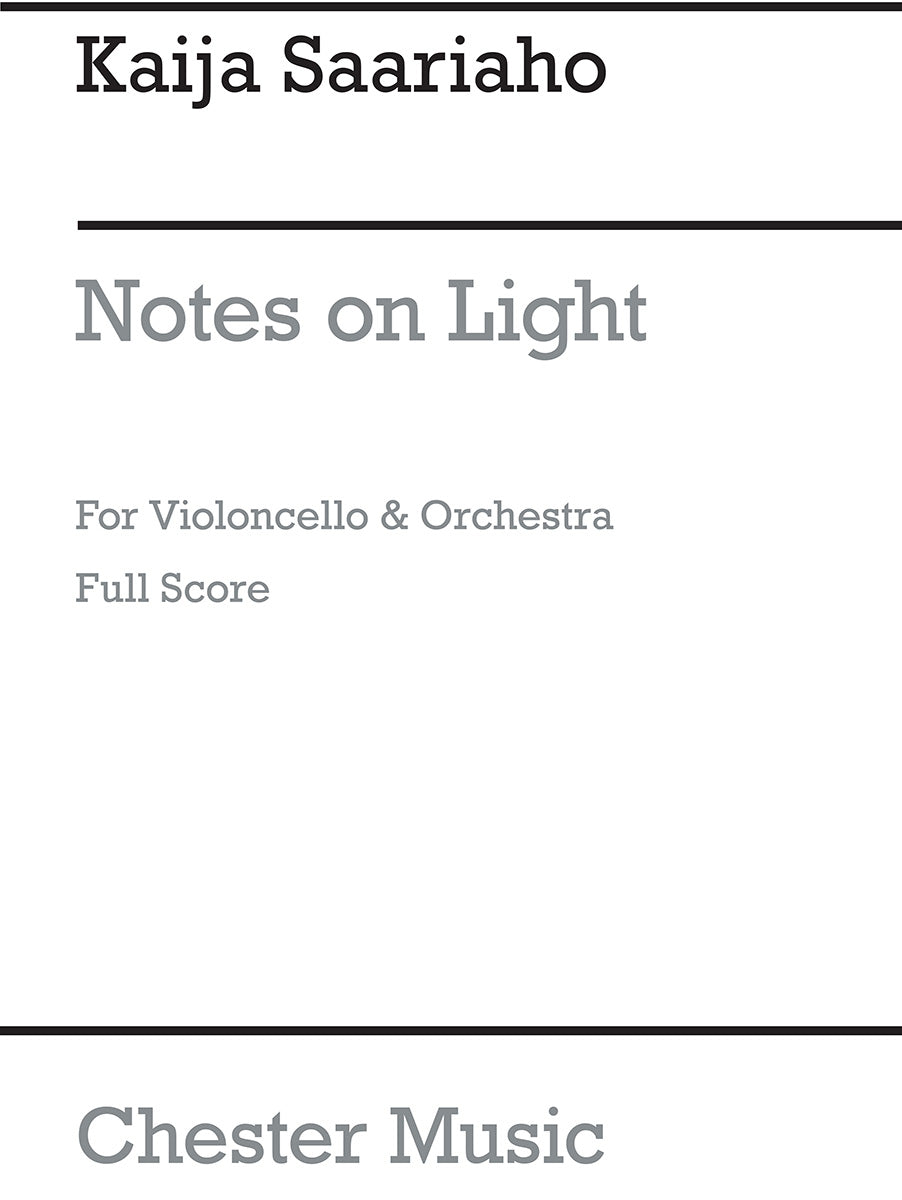 Notes on Light de Kaija Saariaho, Livre pour orchestre