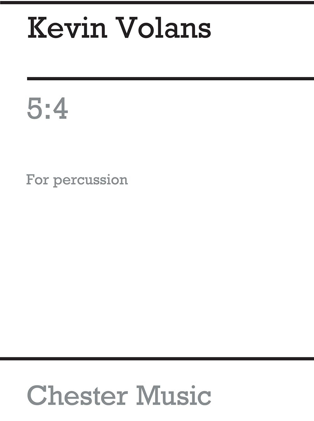 5:4 For Percussion And Tape de Kevin Volans, Livre pour percussion