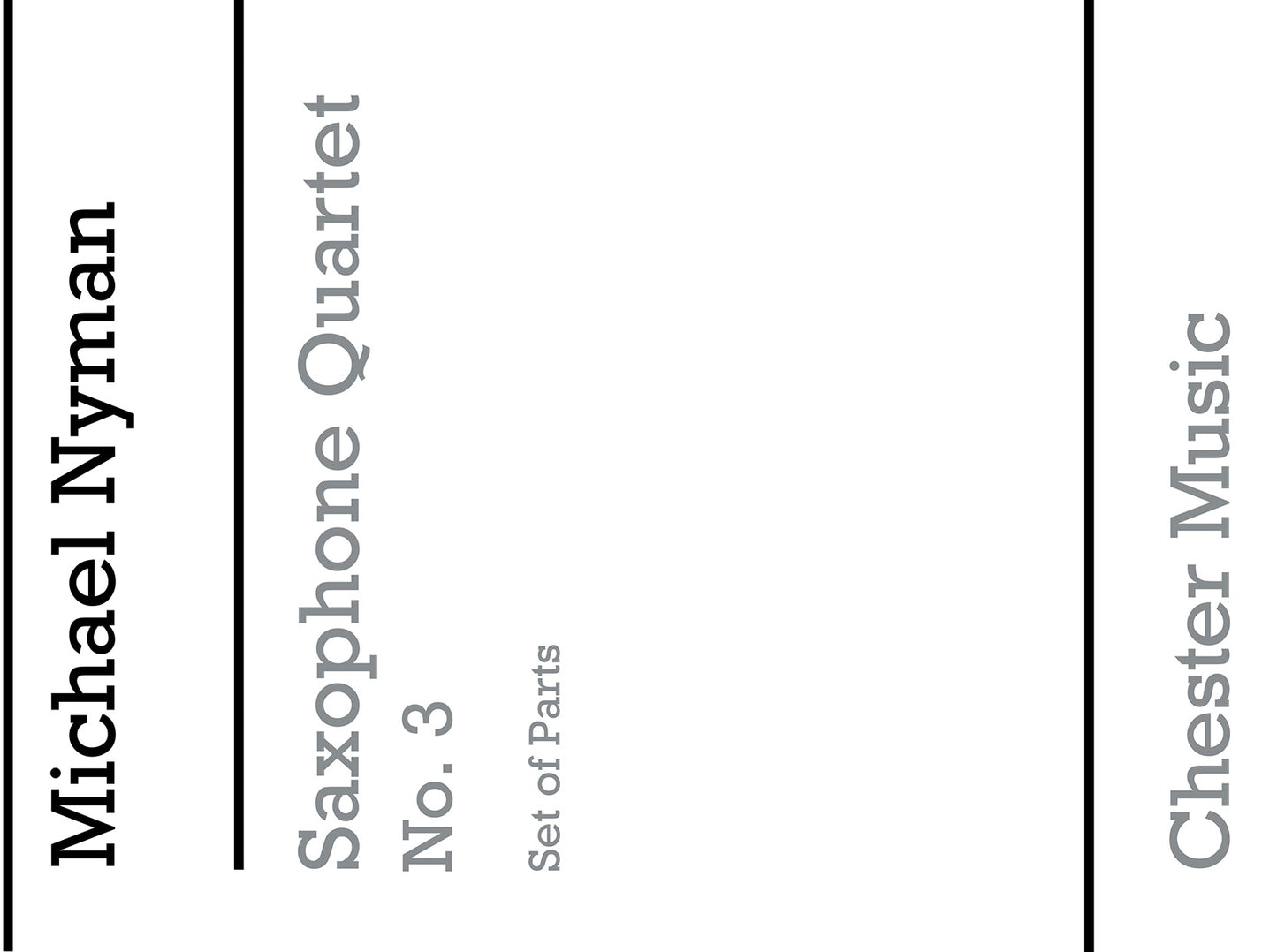String Quartet No. 3 (Parts) de Michael Nyman, Livre pour quatuor à cordes