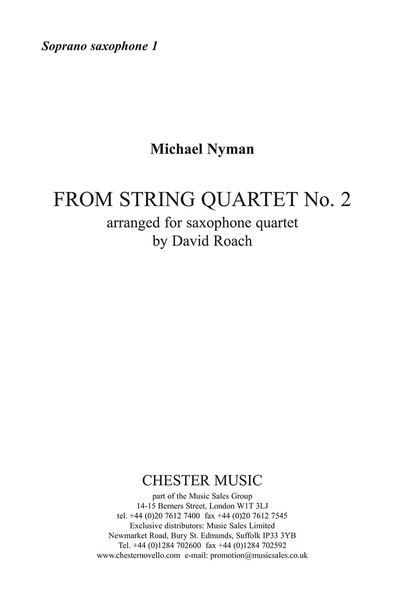 String Quartet No. 2 (Parts) de Michael Nyman, Livre pour quatuor de saxophones