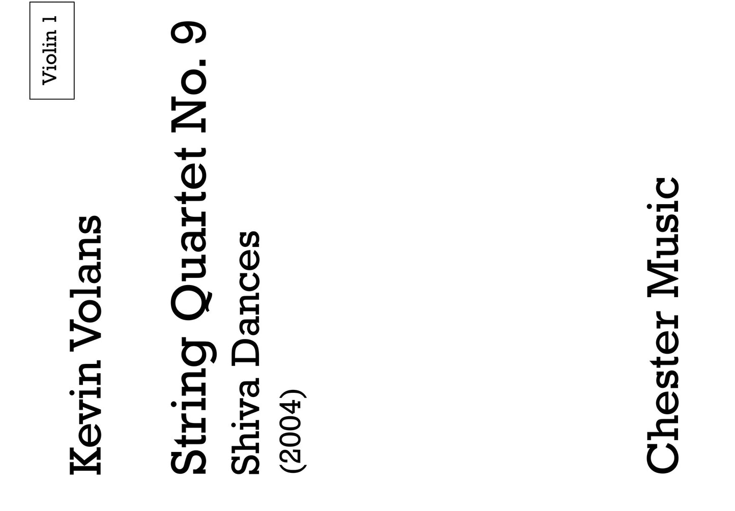 String Quartet No.9 - Shiva Dances (Parts) de Kevin Volans, Jeu de parties pour quatuor à cordes