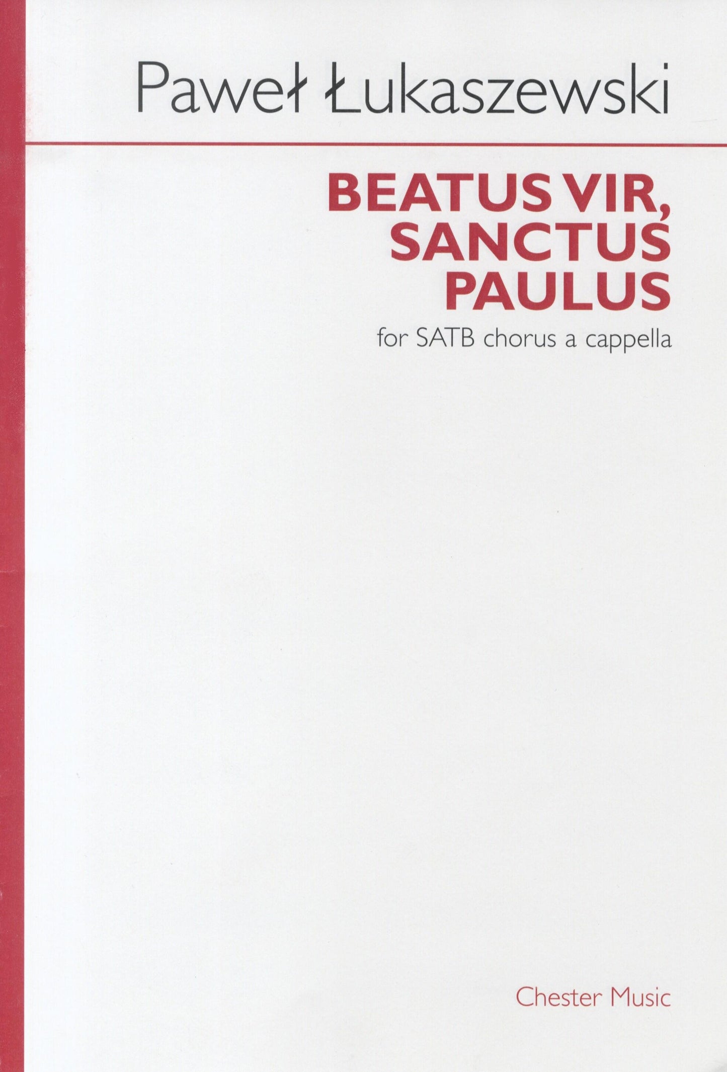 Beatus Vir, Sanctus Paulus de Paweł Łukaszewski, Partition chorale pour sATB