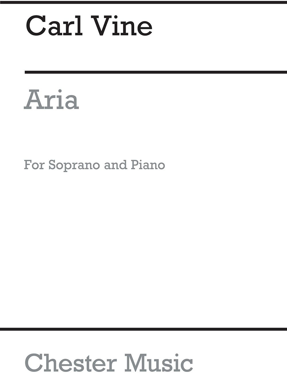 Aria (Soprano Voice And Piano) de Carl Vine, Livre pour voix de soprano et Piano