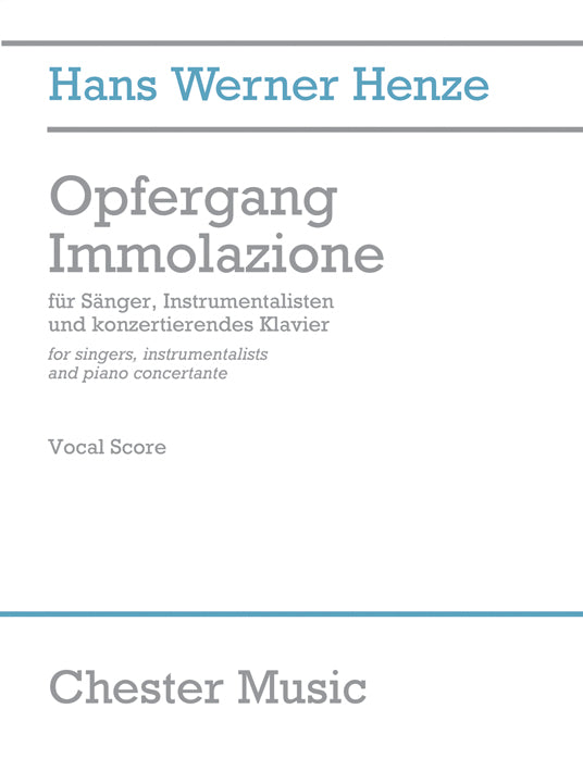 Opfergang Immolazione de Hans Werner Henze