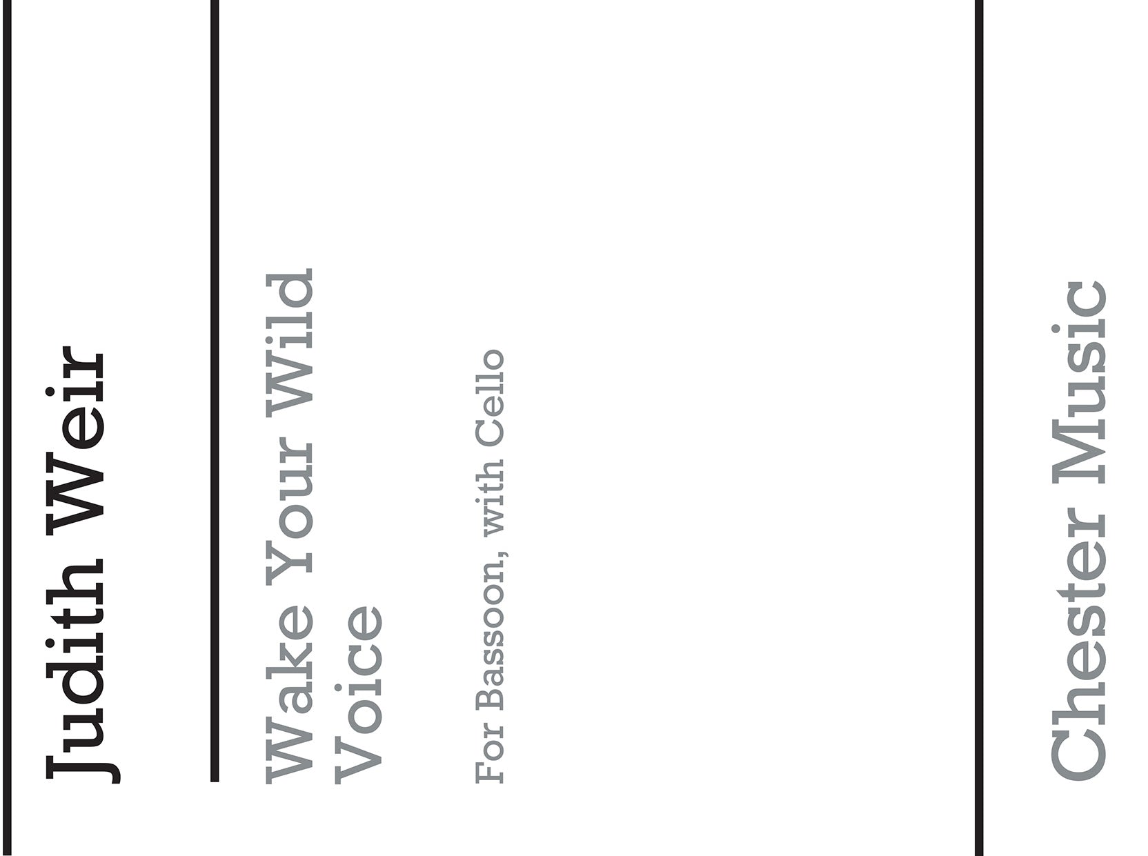 Wake Your Wild Voice de Judith Weir, Livre pour basson