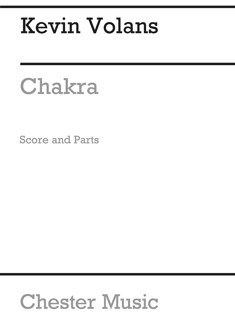Chakra For Three Percussionists de Kevin Volans, Livre pour trio de percussions