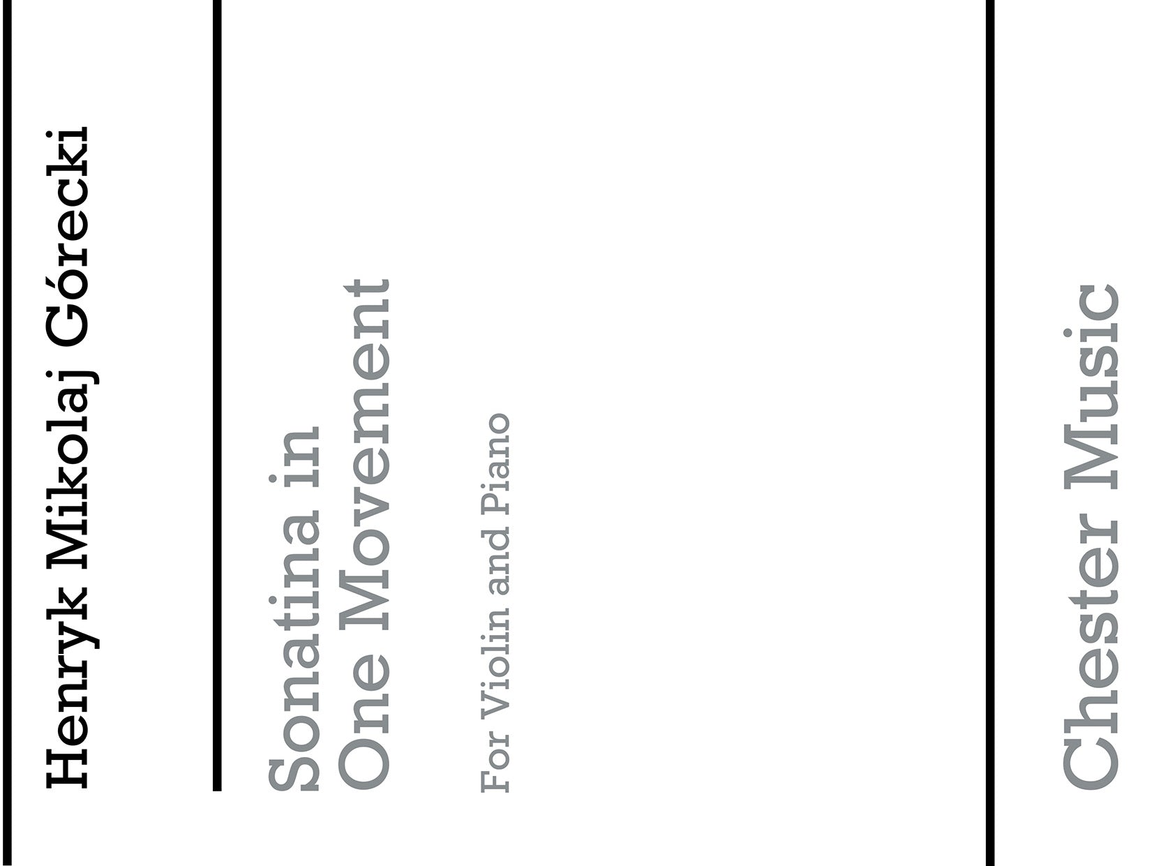 Sonatina In One Movement Op.8 de Henryk Mikolaj Górecki, Livre pour violon et Piano