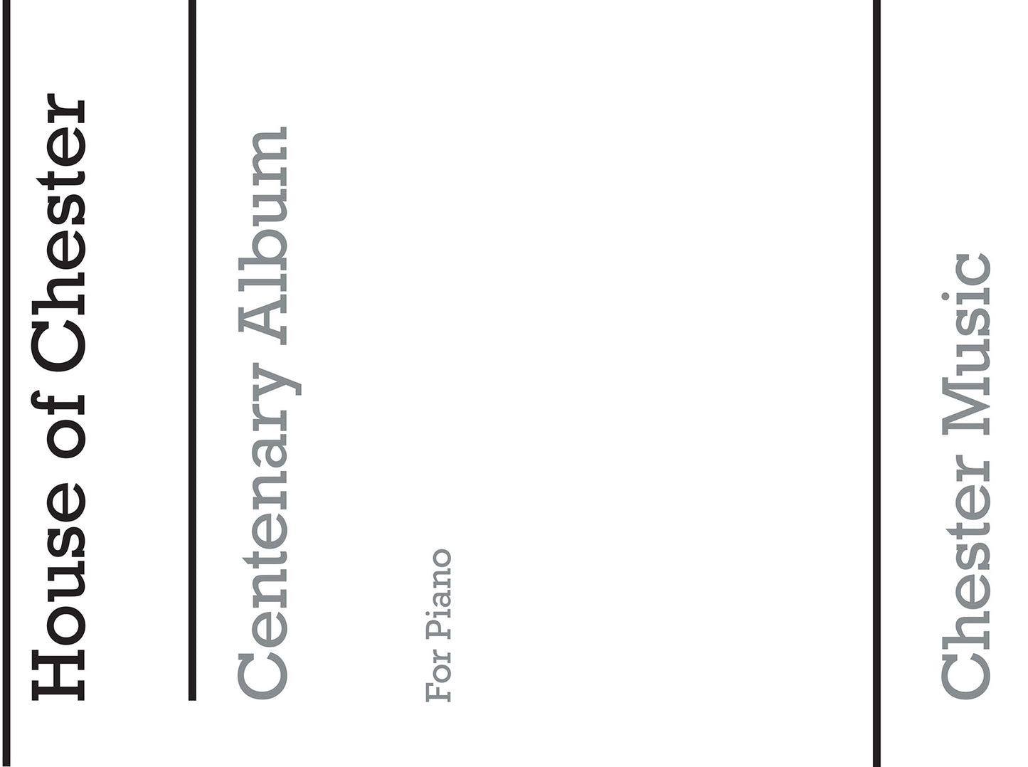 House Of Chester - Centenary Album, Livre pour piano