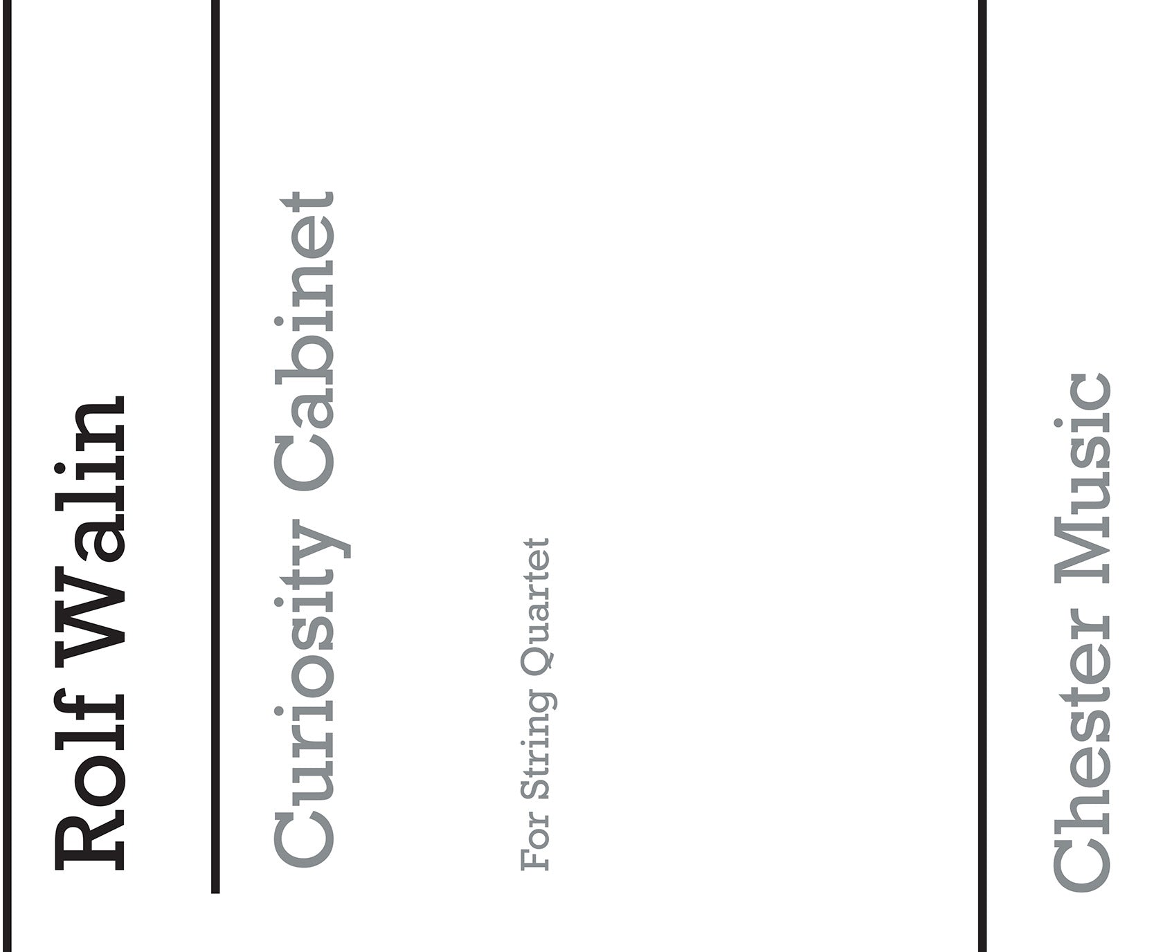 Curiosity Cabinet (Parts) de Rolf Wallin, Livre pour quatuor à cordes