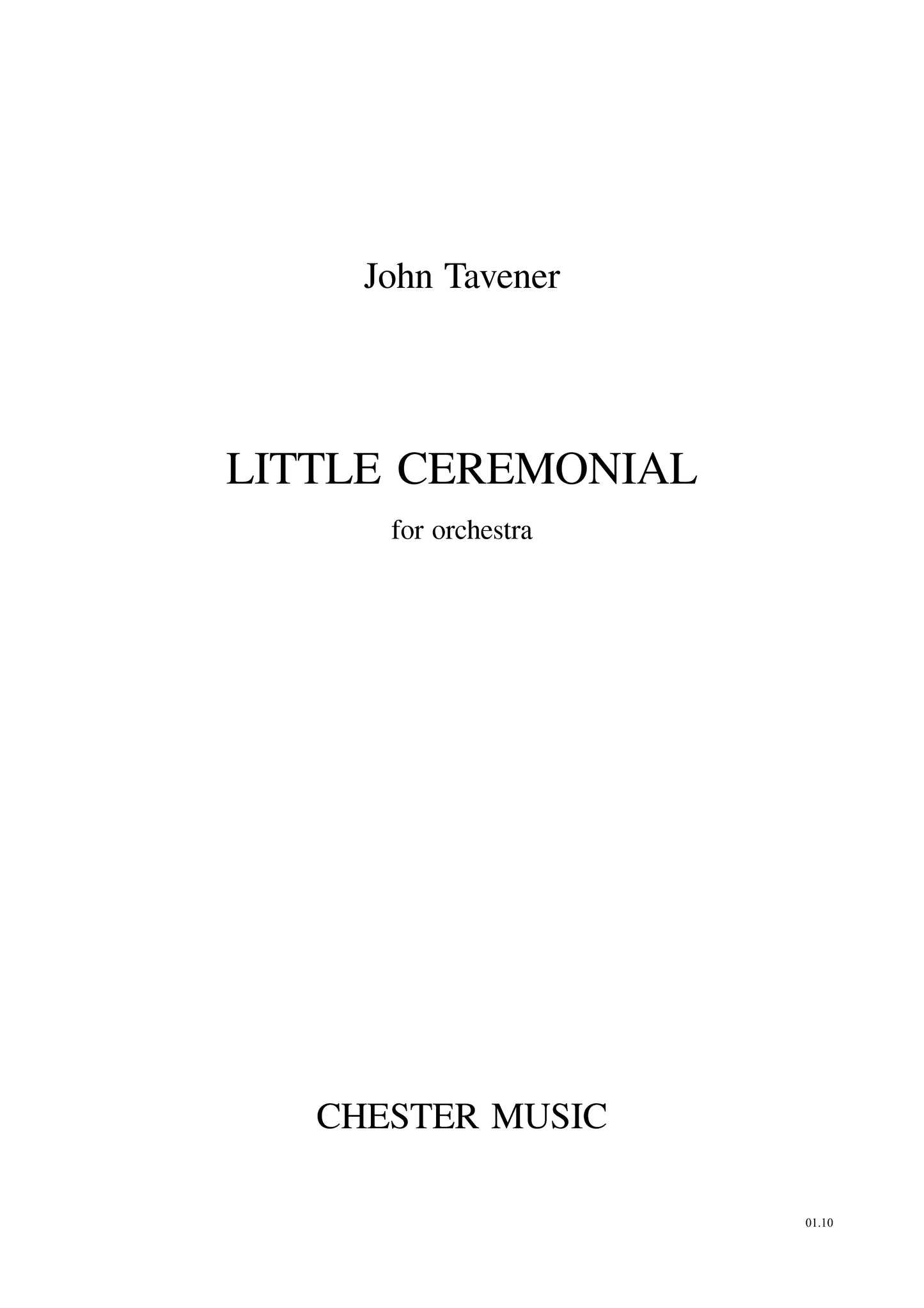 Little Ceremonial de John Tavener, Partition pour orchestre