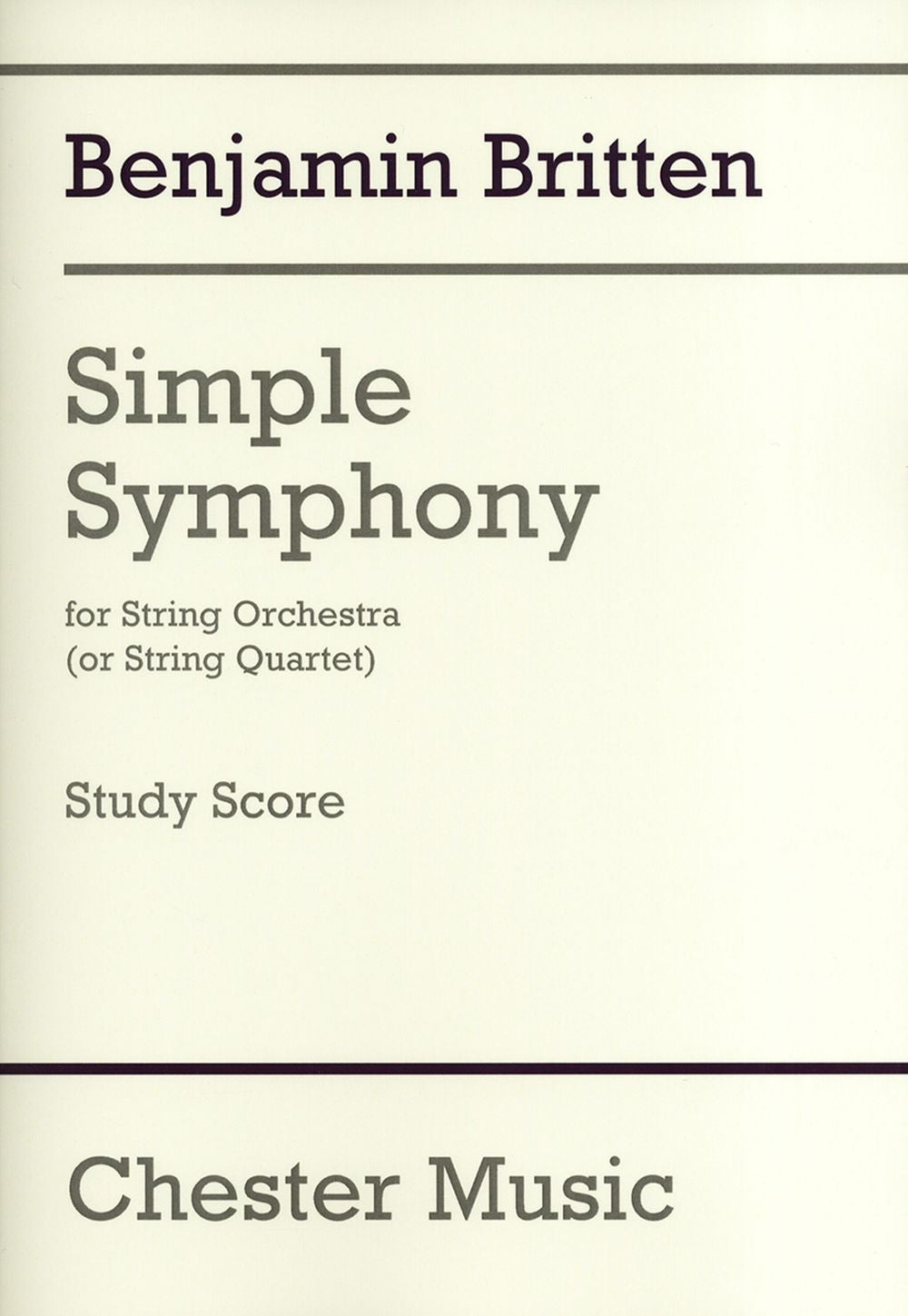 Simple Symphony For String Orchestra de Benjamin Britten, Partition d'étude pour orchestre à cordes