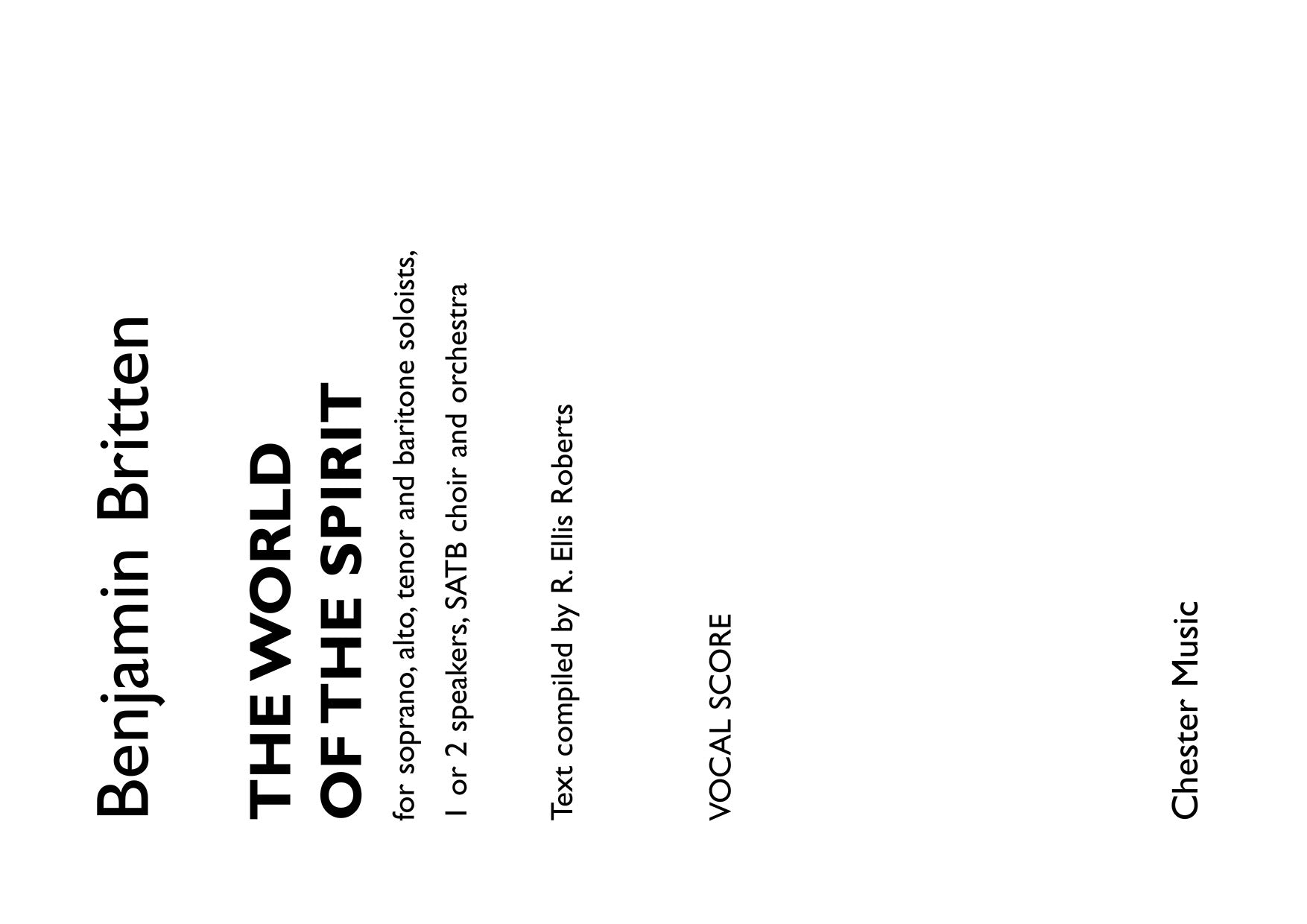 The World Of The Spirit de Benjamin Britten, Partie séparée pour sATB