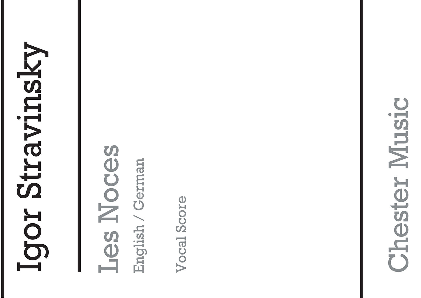 Les Noces (English/German Vocal Score) de Igor Stravinsky, Partition pour sATB