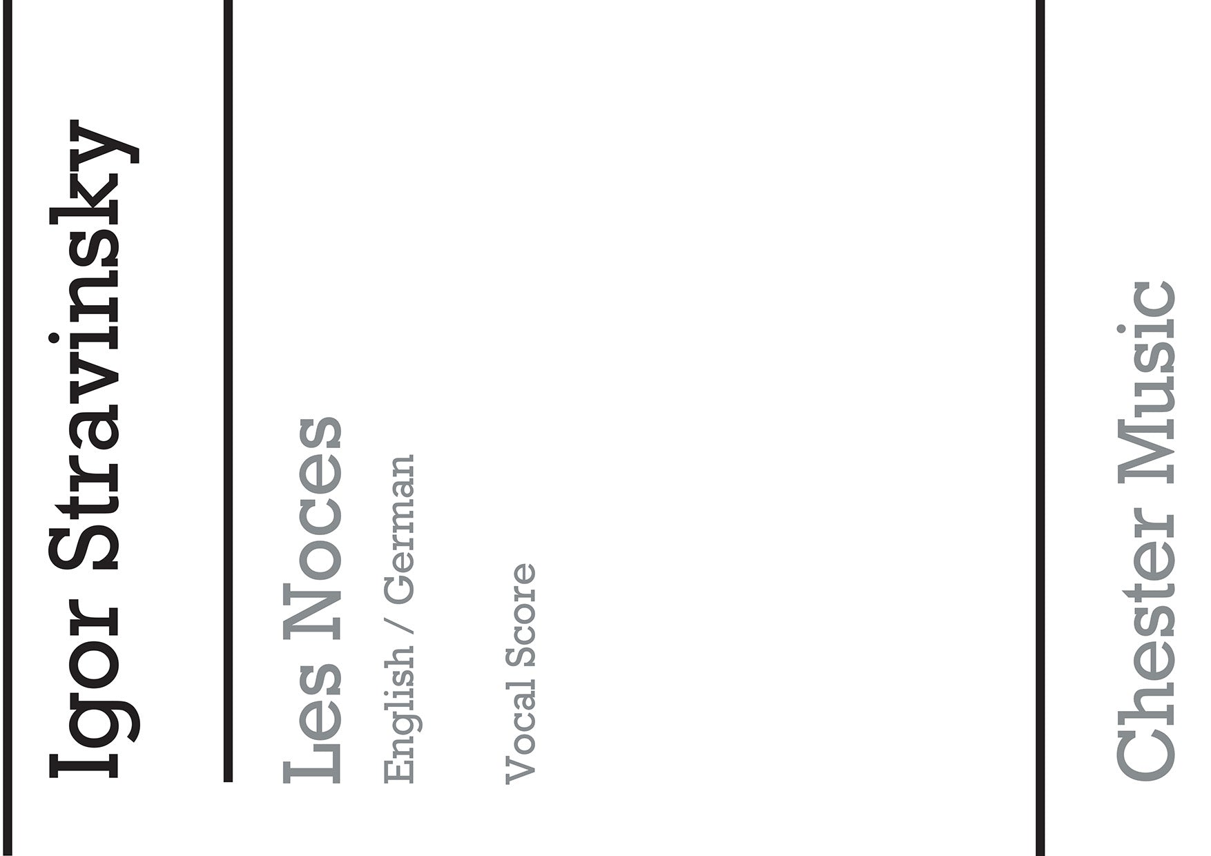 Les Noces (English/German Vocal Score) de Igor Stravinsky, Partition pour sATB