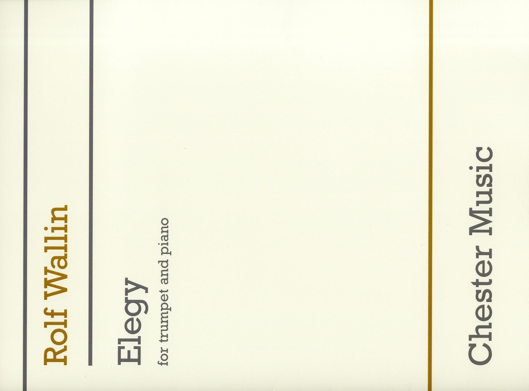 Elegy de Rolf Wallin, Livre pour trompette et Piano