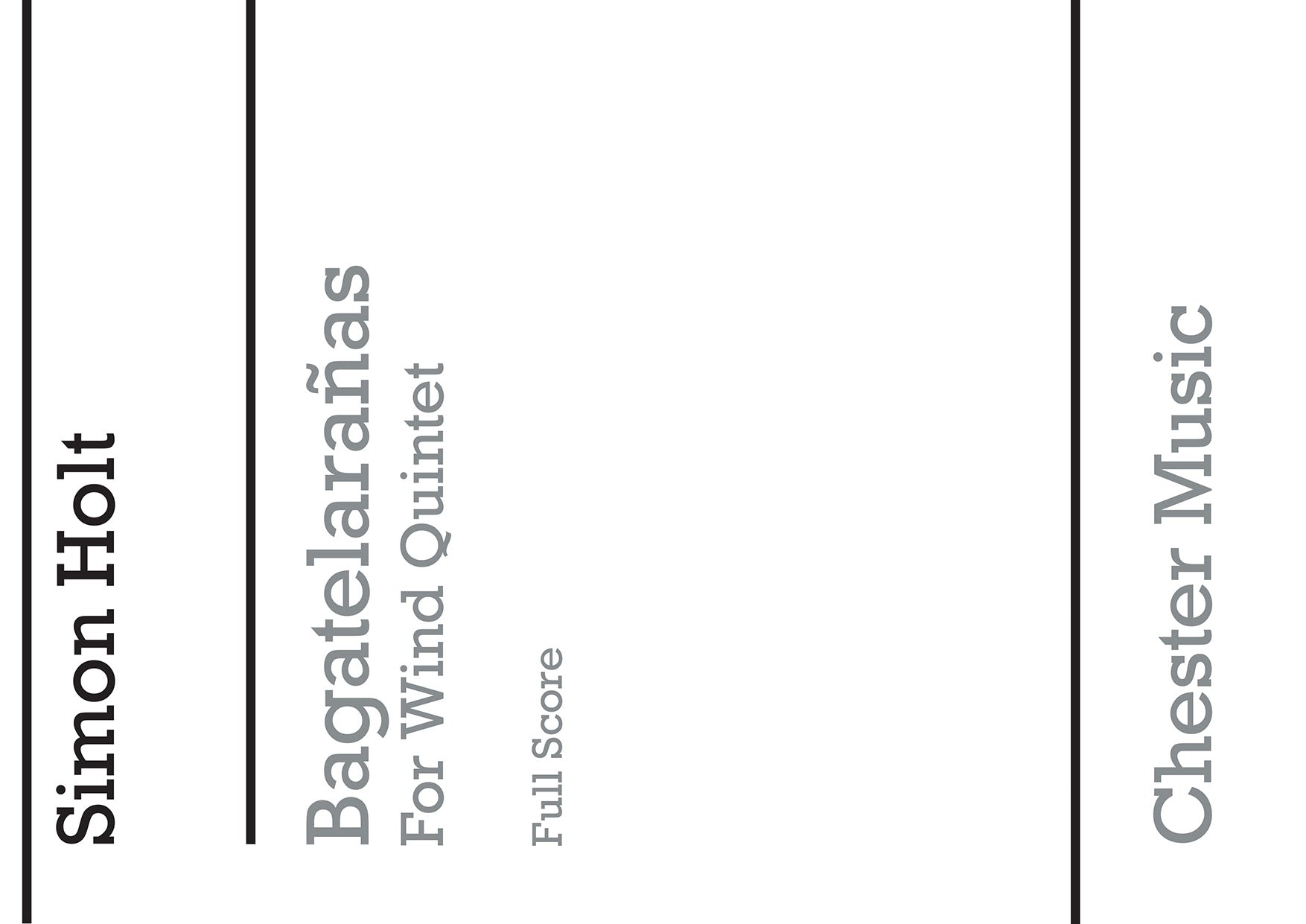 Bagatelarañas de Simon Holt, Partition + parties pour clarinette et Hautbois et Basson