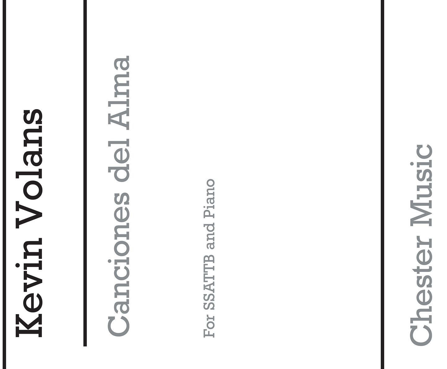 Canciones del Alma de Kevin Volans, Partition chorale pour sATB et Piano