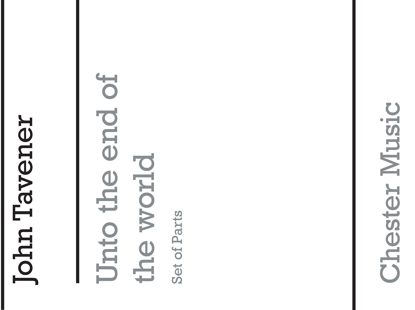 Unto The End Of The World de John Tavener, Livre pour flûte et Clarinette et Percussion