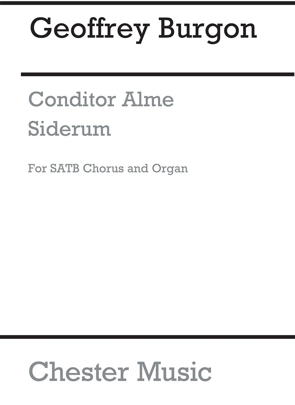 Conditor Alme Siderum de Geoffrey Burgon, Partition chorale pour sATB et Orgue