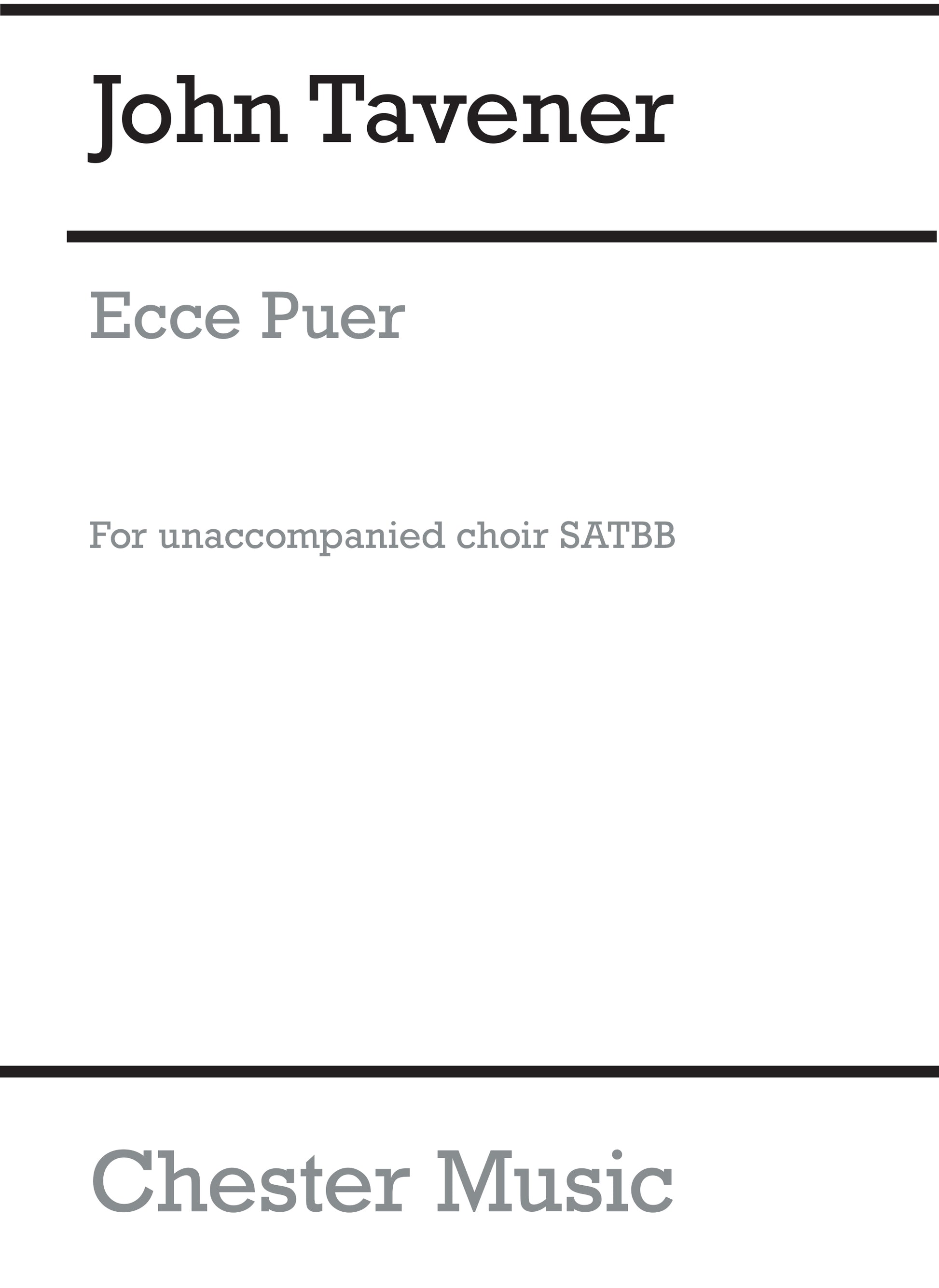 John Tavener: Ecce Puer de John Tavener, Partition chorale pour sATBB