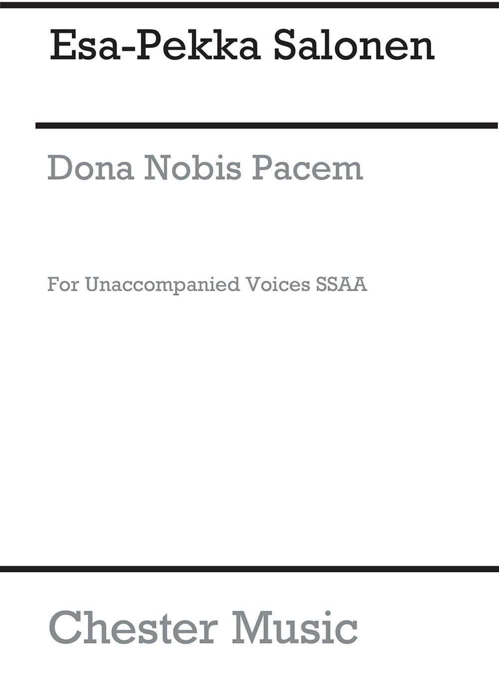 Dona Nobis Pacem de Esa-Pekka Salonen, Partition chorale pour sSAA