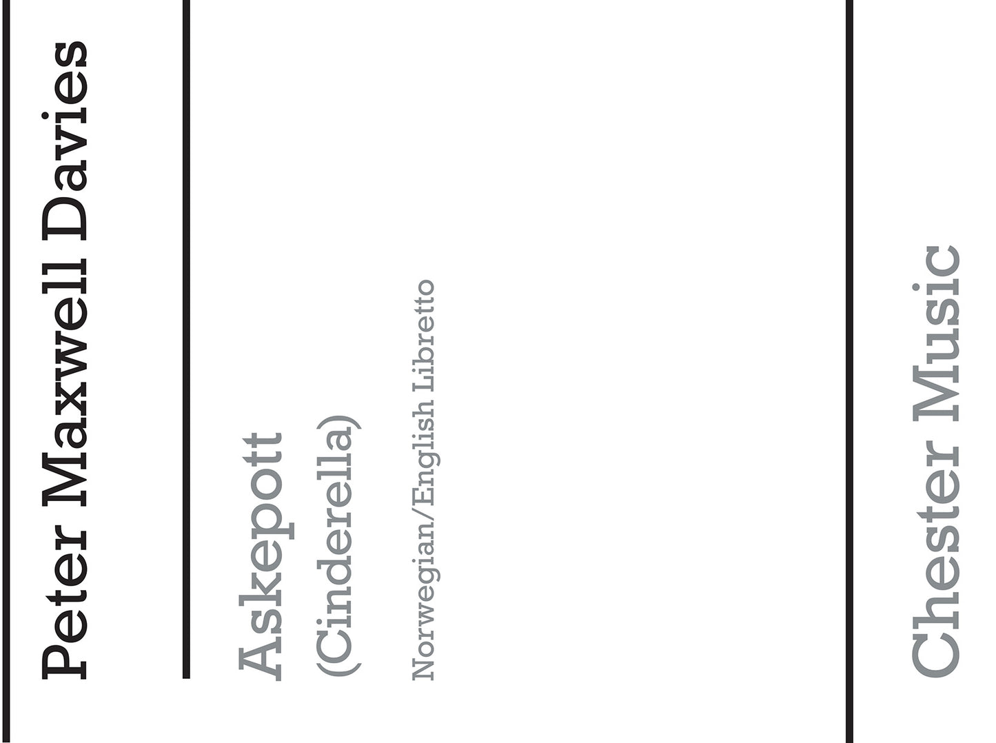 Askepott (Cindrella) - Norwegian/English Libretto de Peter Maxwell Davies, Livre pour libretto