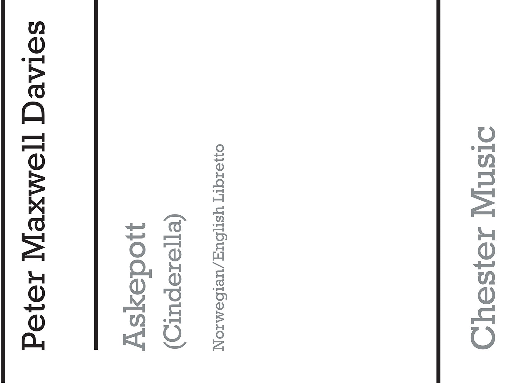 Askepott (Cindrella) - Norwegian/English Libretto de Peter Maxwell Davies, Livre pour libretto