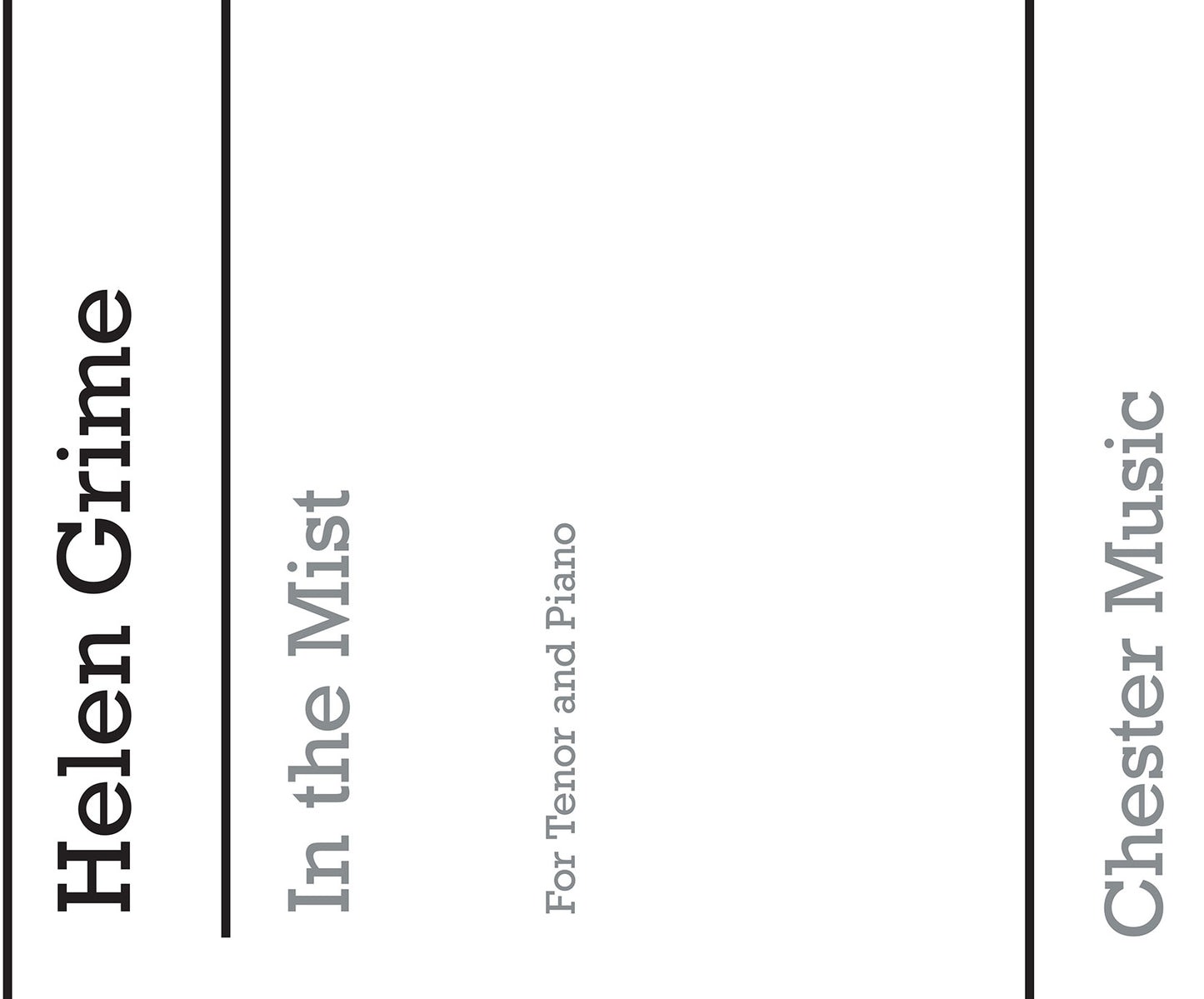 In the Mist de Helen Grime, Livre pour voix de ténor et Piano