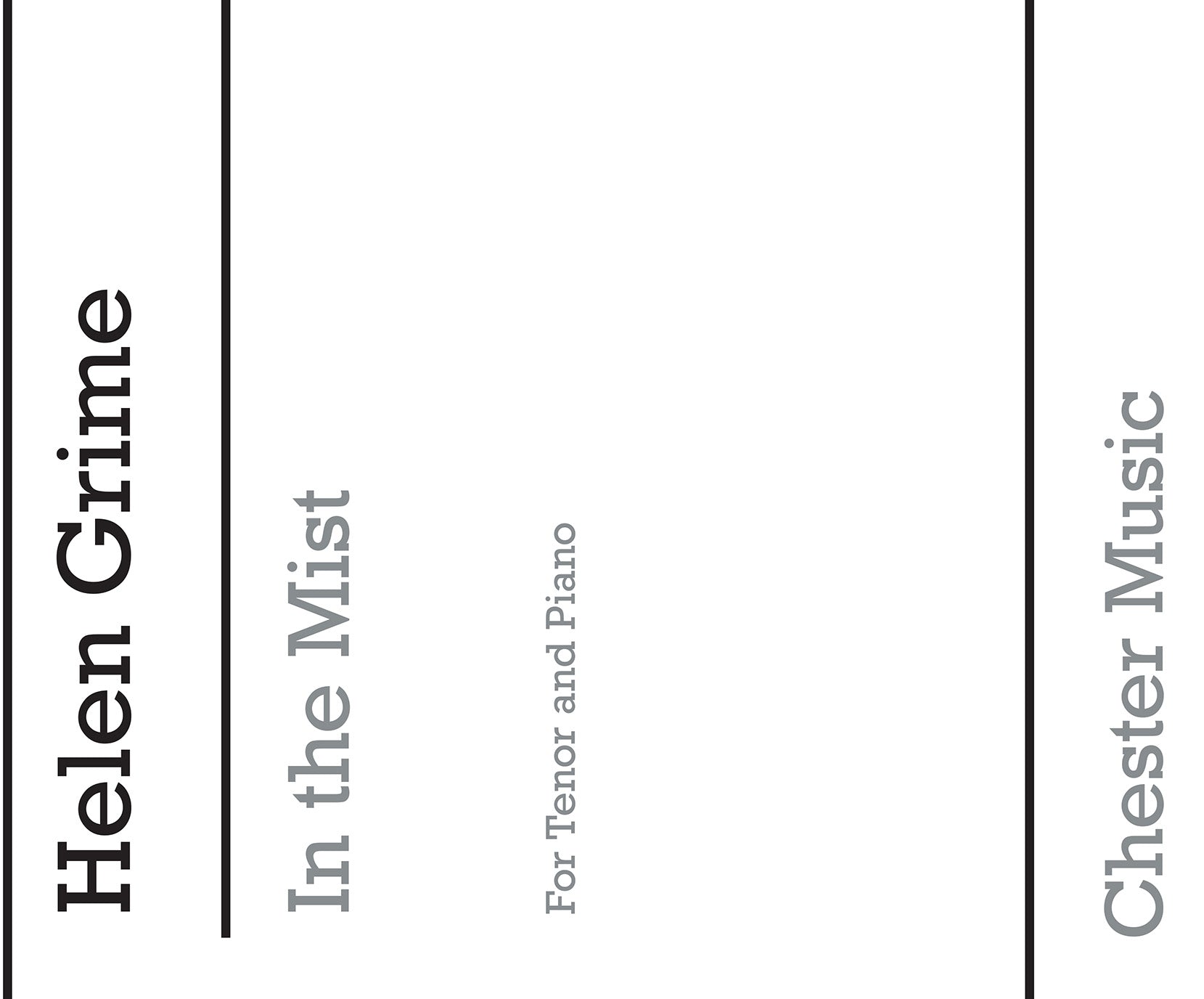 In the Mist de Helen Grime, Livre pour voix de ténor et Piano