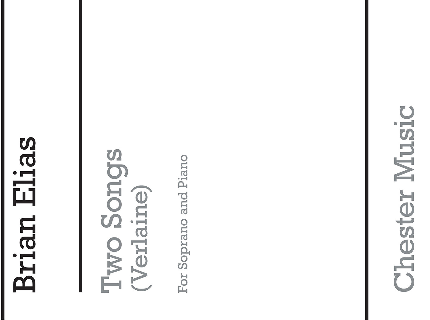Two Songs (Verlaine) de Brian Elias, Livre pour voix de soprano et Piano