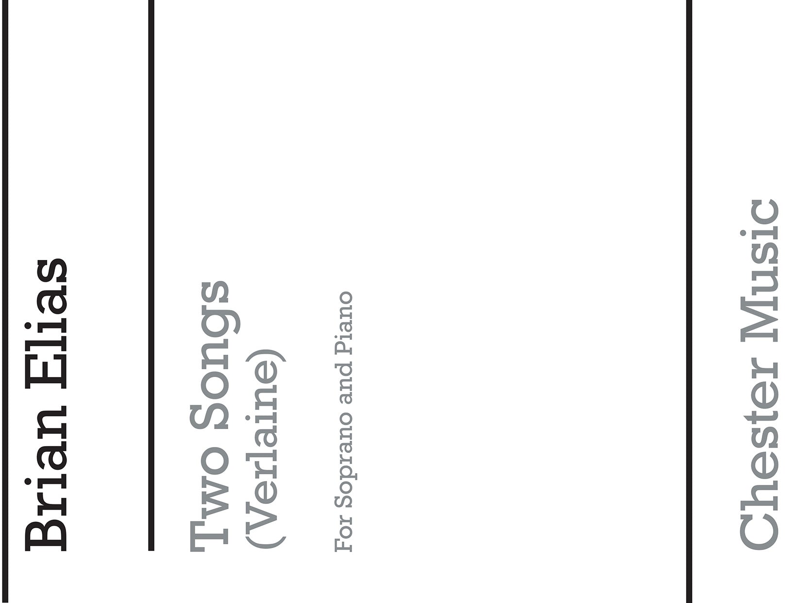 Two Songs (Verlaine) de Brian Elias, Livre pour voix de soprano et Piano