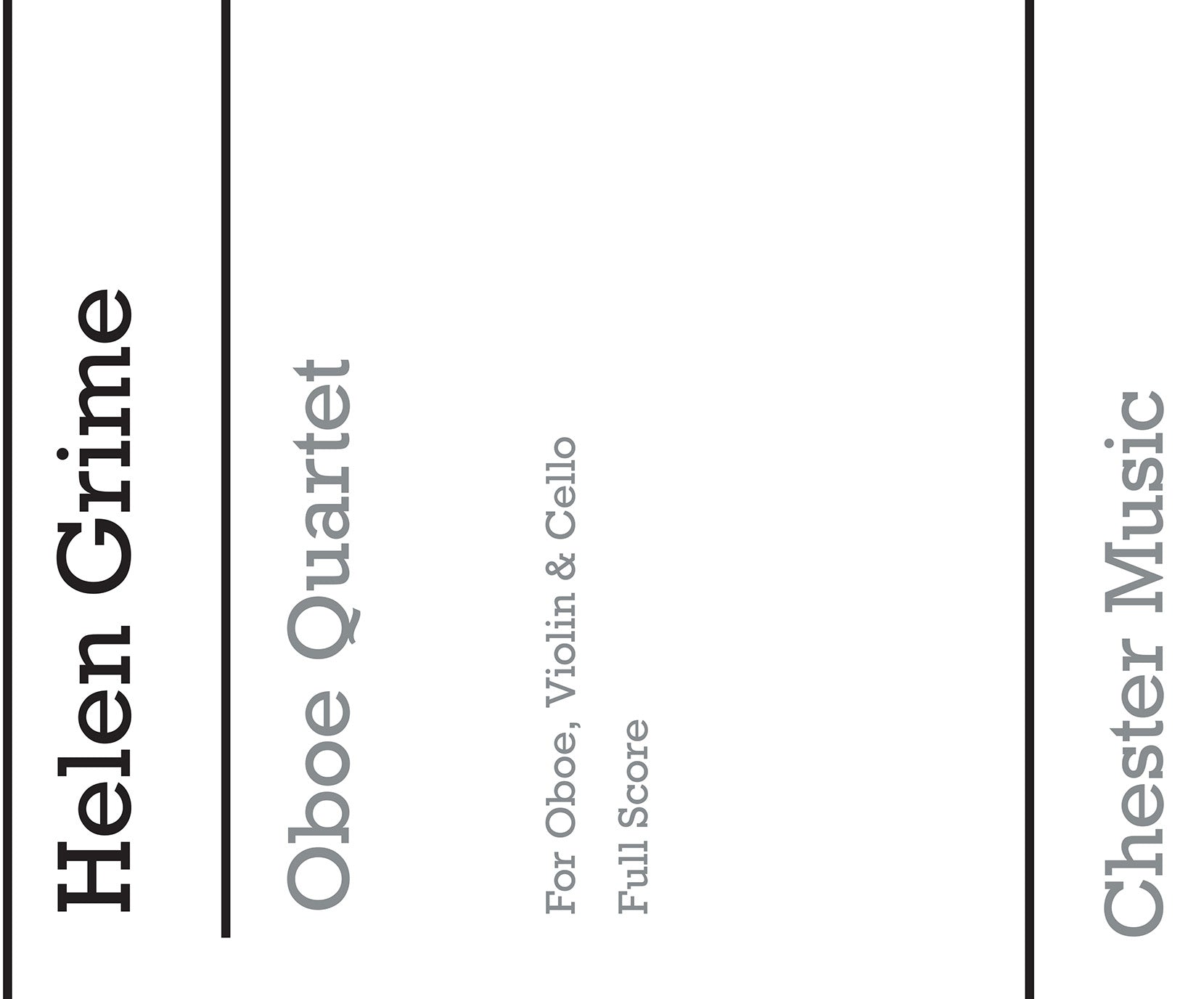 Oboe Quartet de Helen Grime, Livre pour hautbois et Violon et Alto et Violoncelle