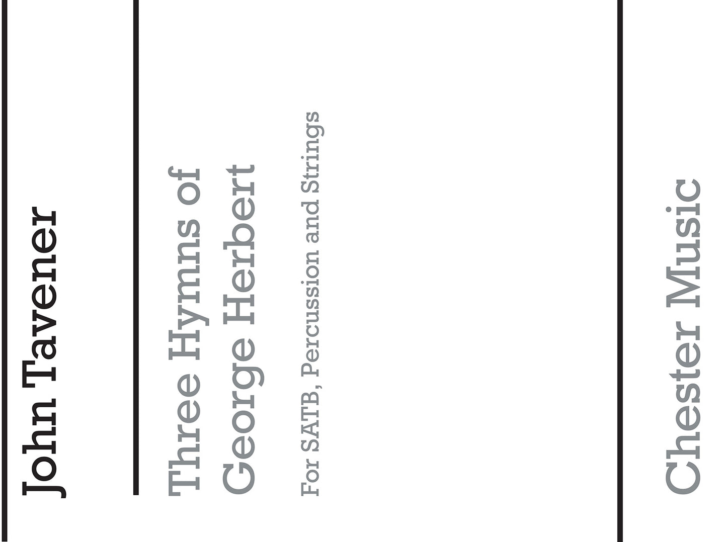 Three Hymns Of George Herbert de John Tavener, Partition pour sATB et Percussion et Orchestre à cordes