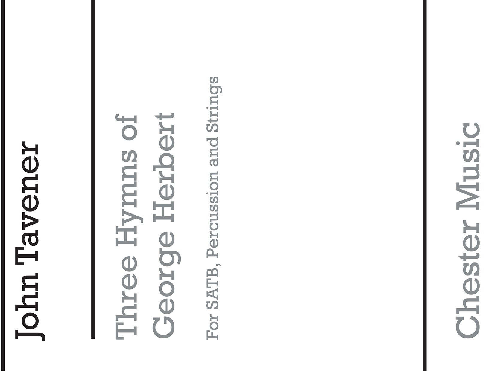 Three Hymns Of George Herbert de John Tavener, Partition pour sATB et Percussion et Orchestre à cordes