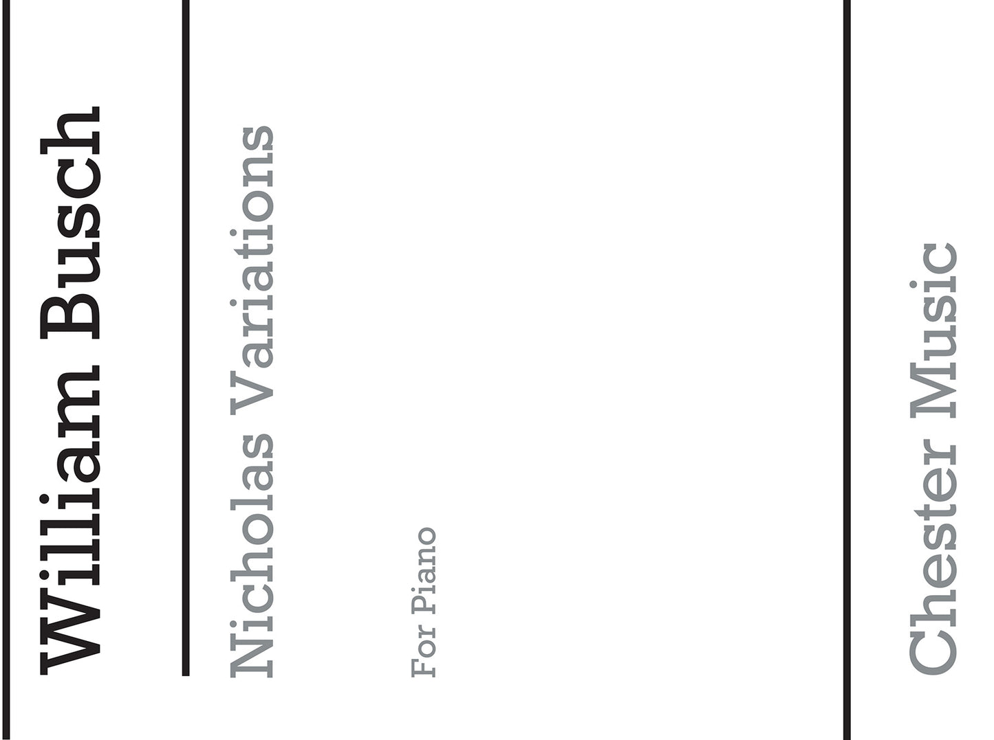 Nicholas Variations for Piano Solo de William Busch, Livre pour piano